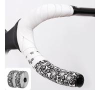 GANCEI Bande antidérapante pour guidon de vélo de route avec absorption des chocs en polyuréthane + EVA pour cyclisme, longueur 210 cm, couleur blanche et noire (A-noir)