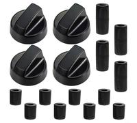 GANCEI Belling Lot de boutons de rechange pour fours à gaz et cuisinières, compatibles avec les arbres de 6 mm et 8 mm, PVC avec prise en main facile et marquages de température clairs (noir)
