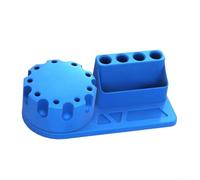 GANCEI Boîte de rangement rotative à 360° pour tournevis et pince à épiler avec compartiments organisés pour l'entretien de voiture télécommandée, porte-outils en plastique gris (bleu)