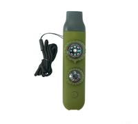 GANCEI Boussole de survie étanche avec sifflet puissant, lumière LED lumineuse et thermomètre, appareil de navigation compact en acrylique pour le camping, la randonnée, l'extérieur, noir (vert)