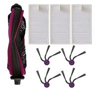 GANCEI Brosse principale latérale et kit de remplacement de filtre pour Eureka E20 pour aspirateur robot EVO Plus, papier filtre en plastique nylon, facile à installer
