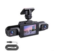 GANCEI Caméra de bord de voiture à vue complète à 360° avec caméras avant 4K et arrière latérales 1080p, écran IPS de 3,16", détection de mouvement, enregistrement de cycle (trois objectifs)
