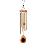 GANCEI Carillon éolien en aluminium doré de 640 cm, cadeau commémoratif de condoléances pour maman, décoration de jardin en forme de cœur, son apaisant (32 gouttes dorées)