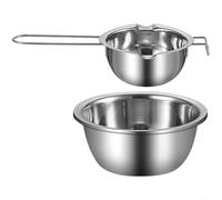 GANCEI Casserole à chocolat double chaudière en acier inoxydable 304 pour la fabrication de bonbons, de sauce au beurre, de bonbons, ustensile de cuisine, argenté (A)