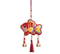 GANCEI Décorations de festival de printemps avec pendentif en tissu de cheval avec motif artistique de lion, style sac porte-bonheur, décoration à suspendre pour le salon (B)