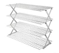 GANCEI Étagère à épices en fer à 5 niveaux et grille de refroidissement pliable pour comptoir de cuisine, pâtisserie (4 étages argentés)