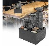 GANCEI Fontaine à eau d'intérieur avec pierres décoratives, alimentation USB ou piles en plastique pour une maison paisible, bureau, chambre, bureau