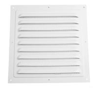 GANCEI Grille d'aération carrée en aluminium à persiennes pour ouvertures murales ou de plafonds, couvercle de ventilation carré en métal, blanc (200 x 200 mm)