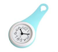 GANCEI Horloge murale étanche pour salle de bain, douche, petite horloge silencieuse sans tic-tac avec corps en résine résistant à l'humidité et à la poussière, sangle de suspension (cyan)
