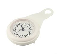 GANCEI Horloge murale étanche pour salle de bain, petite horloge de douche, silencieuse, sans tic-tac, corps en résine résistant à l'humidité et à la poussière, sangle de suspension (blanc)