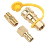 GANCEI Kit de raccord rapide en laiton propane de 0,95 cm, 1 filetage de tuyau, 1 filetage intérieur, pour barbecue au gaz naturel basse pression, camping-car, remorque (B)