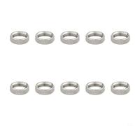 GANCEI Lot de 10 écrous de valve de vélo en alliage de cuivre argenté résistant à la rouille pour valves Presta pour valves françaises et américaines, jeu d'écrous filetés de 12 x 4 mm pour intérieur