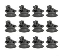 GANCEI Lot de 12 roulettes de rechange pour panier inférieur de lave-vaisselle Bosch, Balex, rouleaux en plastique gris, pour une rotation fluide (A)