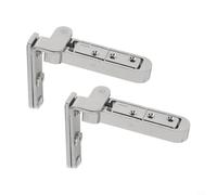 GANCEI Lot de 2 charnières de porte invisibles, 3D réglables et rotatives en alliage de zinc, pour meubles de chambre à coucher, cuisine (argent)