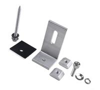 GANCEI Lot de 4 supports de montage pour panneaux solaires en tôle inclinée, support de toit en L, hauteur réglable de 33 à 68 mm, alliage antirouille