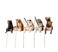 GANCEI Lot de 5 mini figurines de bureau en PVC fabriquées à la main pour bureau et tableau de bord de voiture, adorables ornements multicolores pour décoration d'intérieur (style C)