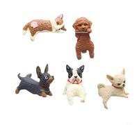 GANCEI Lot de 5 mini figurines de bureau en PVC fabriquées à la main pour bureau et tableau de bord de voiture, adorables ornements multicolores pour décoration d'intérieur (style D)