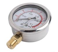 GANCEI Manomètre hydraulique rempli de liquide en acier inoxydable, 60 mm pour cadran, double échelle MPa/psi, plage de 0 à 25 MPa, pour eau, huile, gaz et applications industrielles (0 ~ 0,1 MPa)