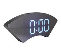 GANCEI Réveil numérique avec cadran miroir, affichage de la température et fonction snooze, format 12/24 heures, alimenté par USB, horloge de bureau minimaliste (blanc)