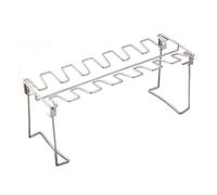 GANCEI Support de cuisse de poulet en acier inoxydable à 14 emplacements avec plateau d'égouttement, support de baguettes pliable pour barbecue, outil de rôtissage pour ailes et cuisses, passe au