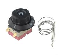 GANCEI Thermostat de four réglable 60-200 °C 2 broches 250 V 16 A avec fil de 70 cm pour appareils de cuisine
