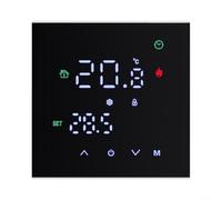 GANCEI Thermostat programmable écran tactile LCD, chauffage au sol électrique 16 A et chaudière à gaz 3 A, 220-240 V, pour bureau à domicile (3 A, noir)