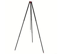 GANCEI Trépied de camping pliable pour support en alliage d'aluminium réglable jusqu'à 124 cm, support portable pour lampes de cuisson, pique-nique, barbecue noir