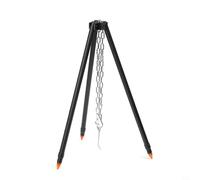 GANCEI Trépied noir pour feu de camp, trépied de camping, hauteur réglable avec sac de rangement pour chaîne