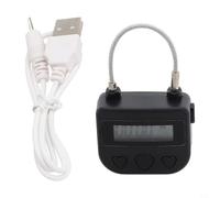 GANCEI Verrou de minuterie, 99 heures et 59 minutes maximum, cadenas avec minuterie rechargeable par USB avec écran LCD, pour applications de retenue domestique (noir)