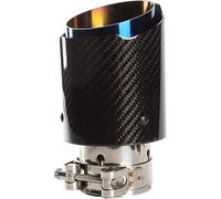 Gancon Echappement Voiture, Tuyau d'échappement Droit de Voiture en Acier Inoxydable, Gorge de Queue d'embout arrière Brillant en Fibre de Carbone 63-101 mm pour Voiture Universelle