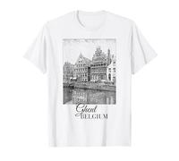 Gand Belgique Guildhall of The Free Boatmen Flamand Vintage T-Shirt