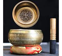 Gandhanra bol chantant tibétain, Sculpté de Vajra croisé et de mantras, fait à la main au Népal