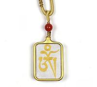 Gandhanra Collier tibétain Gau Box avec médaillon OM peint à la main en acier inoxydable - amulette bouddhiste OM Mani Padme Hum - Bijou de protection pour la méditation, le yoga et le cadeau