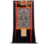 Gandhanra Manjusri Thangka - mpression Gi numérique haute résolution et Cadre manuel à double couche - Art du Thangka tibétain Tapisserie bouddhiste murale - 47"×32"