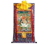 Gandhanra Milarepa Thangka - mpression Giclée numérique haute résolution et Cadre manuel à double couche - Art du Thangka tibétain Tapisserie bouddhiste murale - 47"×32"