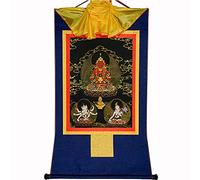 Gandhanra Thangka Tibétain - Amitayus Thangka - Peinture Tantrique Bouddha à Dorure - Tapisserie Mural pour Décoration Zen - Méditation et Relaxation Spirituelle