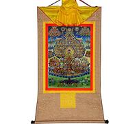 Gandhanra Thangka Tibétain - Arbre refuge Karma Kagyü Thangka - Peinture Tantrique Bouddha à Dorure - Tapisserie Mural pour Décoration Zen - Méditation et Relaxation Spirituelle