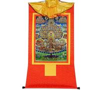 Gandhanra Thangka Tibétain - Arbre refuge Karma Kagyü Thangka - Peinture Tantrique Bouddha à Dorure - Tapisserie Mural pour Décoration Zen - Méditation et Relaxation Spirituelle