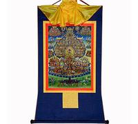 Gandhanra Thangka Tibétain - Arbre refuge Karma Kagyü Thangka - Peinture Tantrique Bouddha à Dorure - Tapisserie Mural pour Décoration Zen - Méditation et Relaxation Spirituelle
