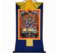 Gandhanra Thangka Tibétain - Dorje Phurba Vajrakilaya Thangka - Peinture Tantrique Bouddha à Dorure - Tapisserie Mural pour Décoration Zen - Méditation et Relaxation Spirituelle