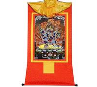 Gandhanra Thangka Tibétain - Dorje Phurba Vajrakilaya Thangka - Peinture Tantrique Bouddha à Dorure - Tapisserie Mural pour Décoration Zen - Méditation et Relaxation Spirituelle