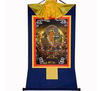 Gandhanra Thangka Tibétain - Manjusri Thangka - Tapisserie Murale de Bouddha à Dorure pour Décoration Zen, Méditation, Relaxation Spirituelle et Paix