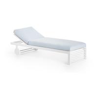 GANDIA BLASCO bain de soleil avec les roues pour l'extérieur DNA CHAISE LOUNGE (Tissu Soft - Aluminium verni)