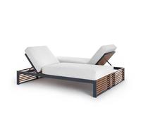 GANDIA BLASCO bain de soleil pour l'extérieur TWIN DOUBLE CHILL BED (Tissu Soft - Aluminium verni)