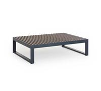 GANDIA BLASCO table basse pour l'extérieur DNA 121 x 90 x H 31 cm (Aluminium, plateau effet bois - Métal verni)
