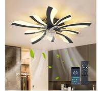 Ganeed LED ventilateur de plafond 70cm 5 lumières profil bas petit semi - encastré silencieux 6 vitesses ventilateur de plafond
