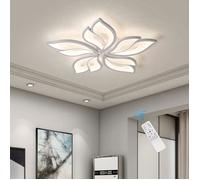 Ganeed Plafonnier,Plafonnier LED moderne à intensité variable, télécommande,acrylique,forme de feuille,Blanc,pour salon,60W,Dia