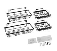 Ganekihedy Duschablage Organisator mit 2 Seifenschalen, Badezimmer Korbregale, Kein Bohren Wandhalterung für Die Dusche