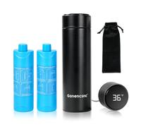Ganencsnc Étui de voyage isotherme 54H avec affichage numérique - Glacière de médicaments portable pour diabétiques, approuvé par la TSA, design léger. Fournitures (noir)