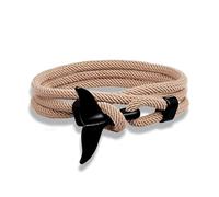 GANESA JW Bracelet queue de baleine, bracelet queue de dauphin pour homme et femme, bracelet bohème en forme de queue de poisson, bracelet vintage pour homme et femme, bracelet en corde - Boîte cadeau